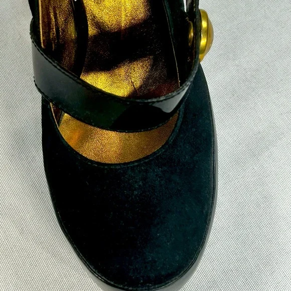 Women’s Coach Davine Platform Black Suede with Gold Heel Size 8 Great Condition! - Picture 6 of 16